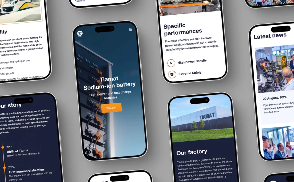 Mockup du site Tiamat corporate version mobile